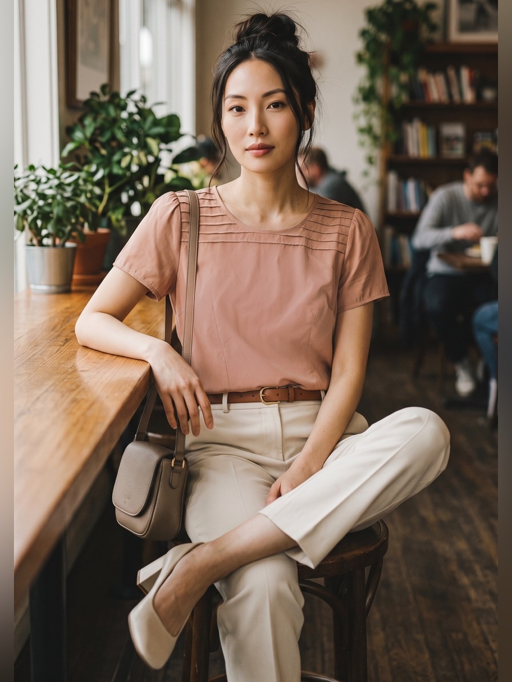 Mikarose Pale Blush Blouse